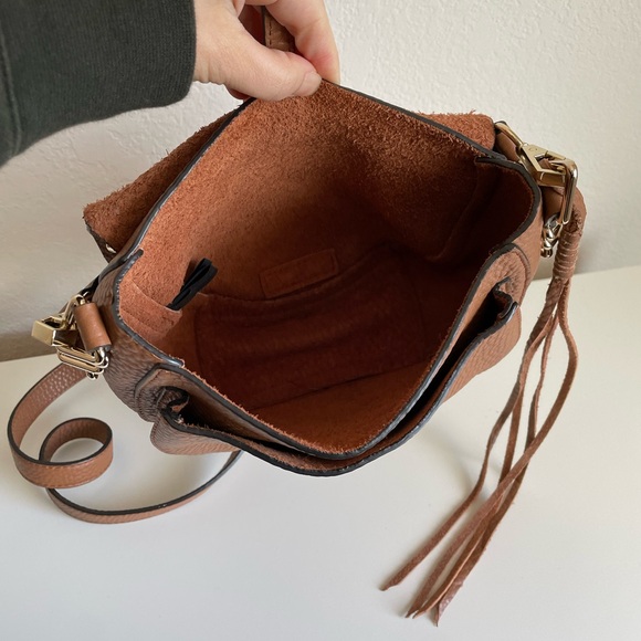 Like New REBECCA MINKOFF Pebbled Leather Studded Saddle Bag - Picture 7 of 9